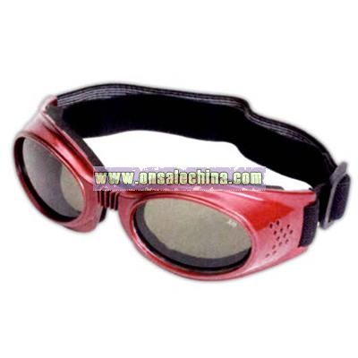 Kid's rubberized goggles with red frames