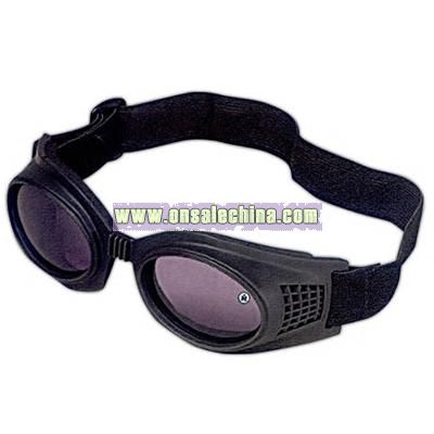 Rubber frame goggles with adjustable head strap