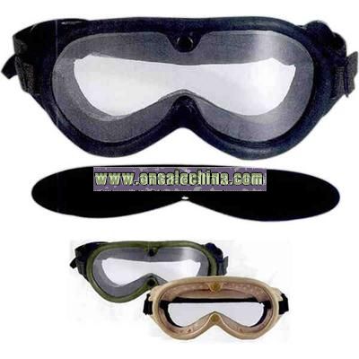 G.I. type sun wind and dust goggles