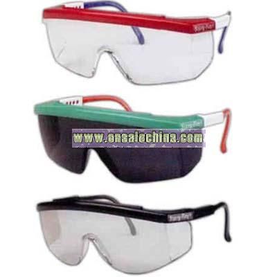 lightweight nylon framed protective eyewear with adjustable temples