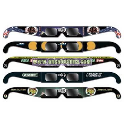 Custom printed safe solar viewing glasses