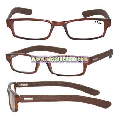 Leather Temples Reading Glasses