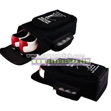 Promotional Golf shoe bag with large main compartment for shoes.