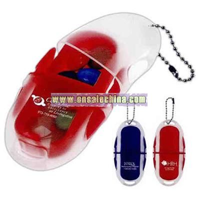 Double plastic pill case with keychain