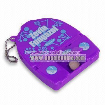 Plastic Pill Box with Keychain