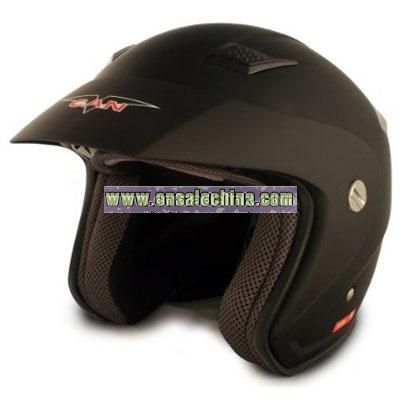 VCAN Flat Black Medium Metro Scooter Helmet