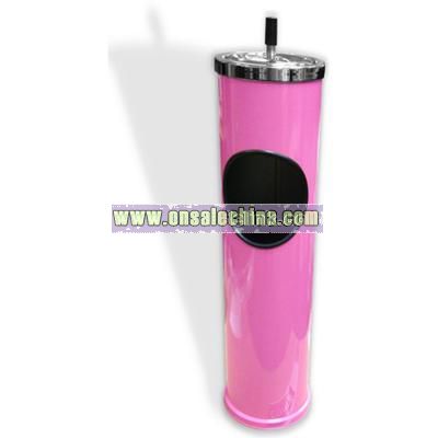 Self Cleaning Floor Stand Ash Tray & Trash Receptacle (Pink)
