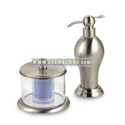 Centric Lotion Dispenser and Combination Jar by Wamsutta
