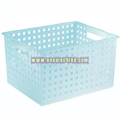 Plastic Decorative Storage Basket - Water Blue