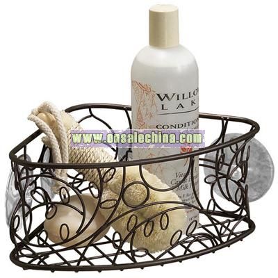 Twigz Suction Corner Bath Basket - Bronze