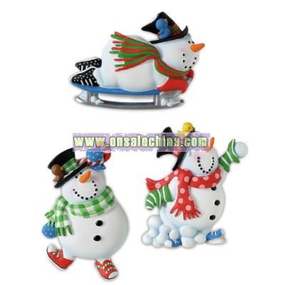 Playful Snowmen Magnets