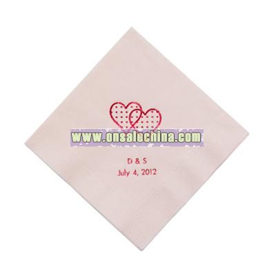 Personalized Napkins - BEVERAGE (Double Hearts Dots)