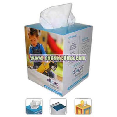 Cube shape box with 100 2 ply tissues