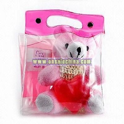 Bath Gift Set with a Toy Bear in a PVC Bag