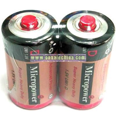 Zinc Carbon Battery D/R20 with Red Cap
