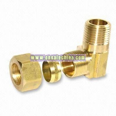 Compression Male Pipe with Copper or Brass Sleeve