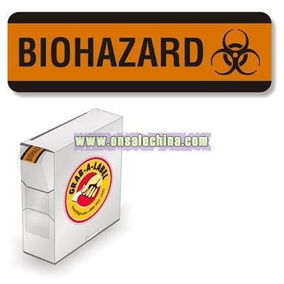 Paper Biohazard Labels in Dispenser
