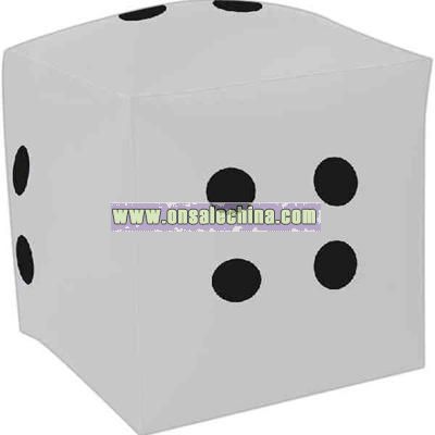 Inflatable solid white dice with black dots