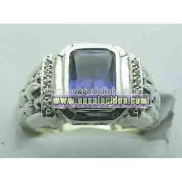 925 Sterling Silver Ring with Tanzania Cz