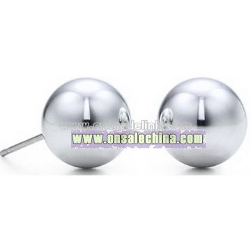 Fashion Style 925 Sterling Silver Solid Bead Stud Earring