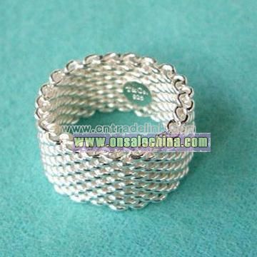 925 Silver Mesh Ring Jewelry