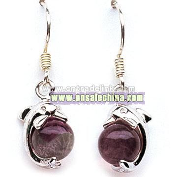 Fluorit-Purple Earring