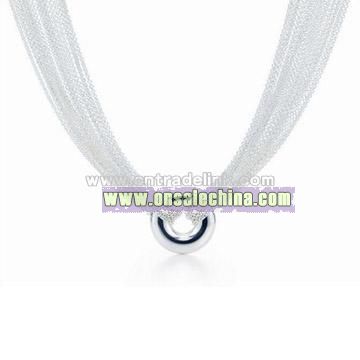 Fashion 925 Silver Jewelry Double Heart Necklace