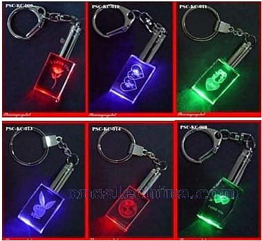 Crystal keychain with light