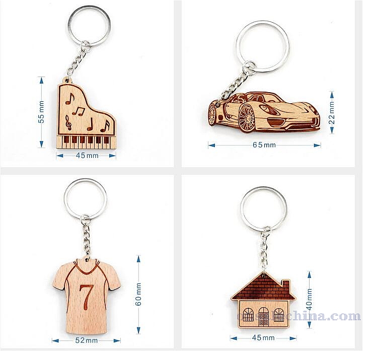 Wooden cutted keychain