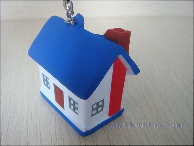 house stress reliever with keychain