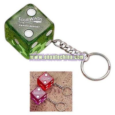 Key tag with acrylic jumbo dice