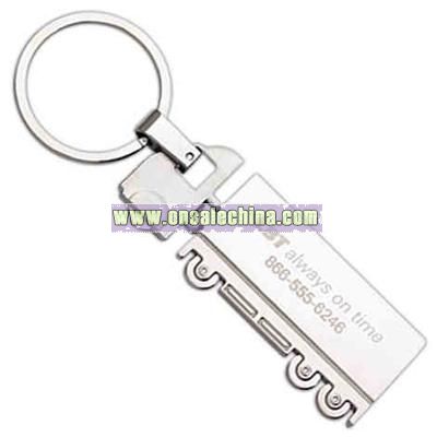 Large container truck design metal key chain