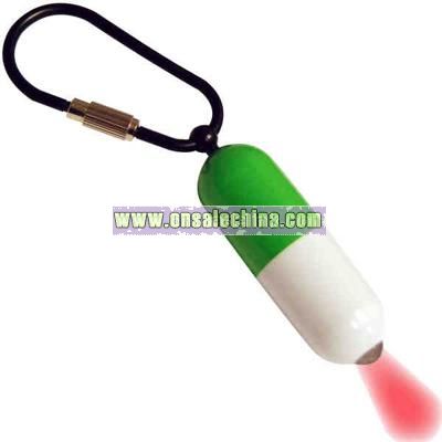 LED capsule flashlight with keychain