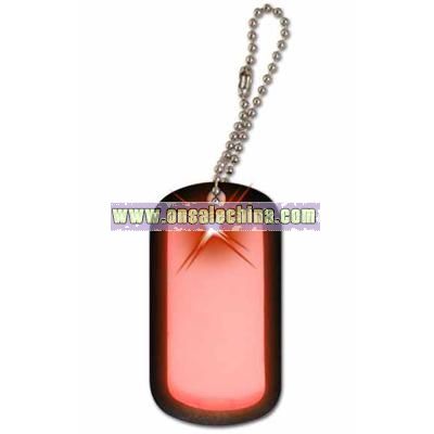 Light up dog tag, red key chain