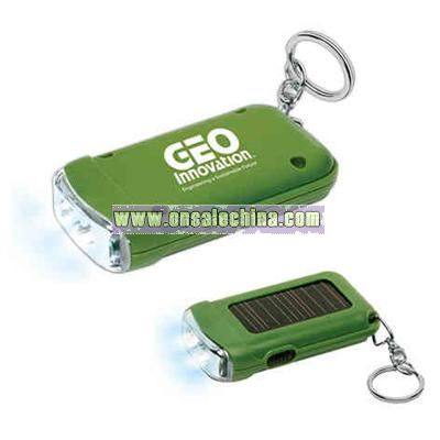 Solar flashlight keychain