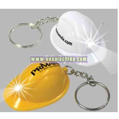 Light up mini hard hat design keychain