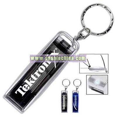 Key chain with light and three small fold-out screwdrivers
