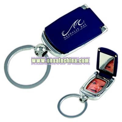 Photo key tag with mirror and picture frame inside