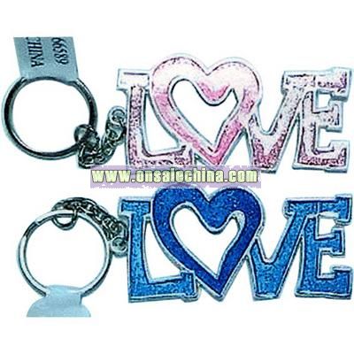 Assorted colors love picture frame key chain