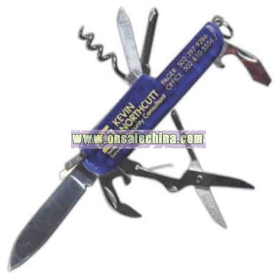 Pocket knife with ring for attaching to key chain