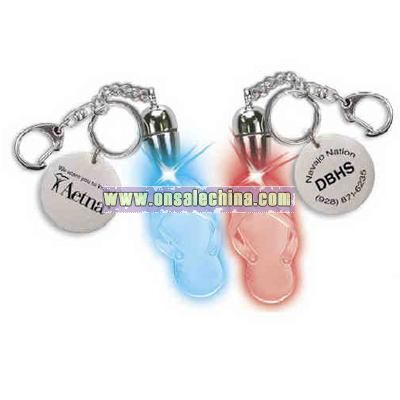 Light up LED keychain with flip flop