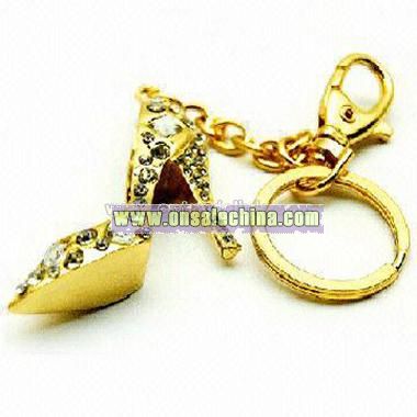 Shoe Shape Keychain with Gold Plating