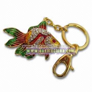 Lovely keychain with Rhinestone Material