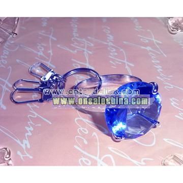 Diamond Keychain - Round Blue