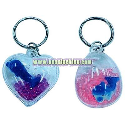 Dolphin in water key chain in assorted shapes