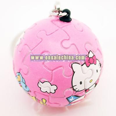 Hello Kitty 3D Puzzle Key Chain (Pink)