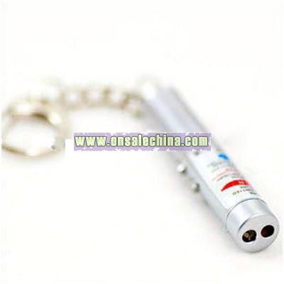 2-in-1 LED + Pointer Flashlight 4 PACKS with key chain