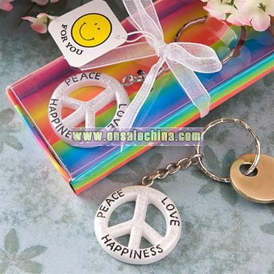 Peace, Love and Happiness Keychain Favors