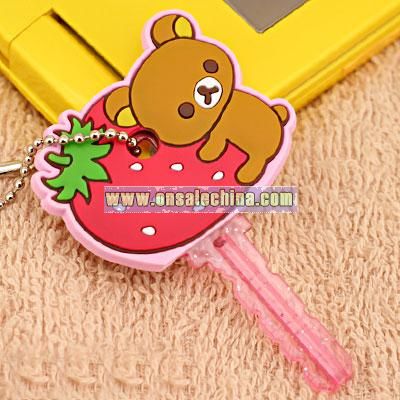 Strawberry Key Cover (Rilakkuma/ Strawberry Hug)