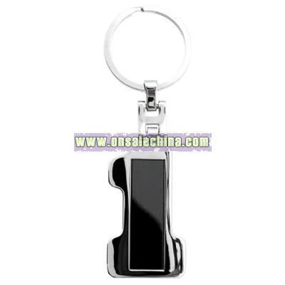 Metal Keychain - Number One Shaped